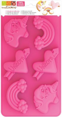 SCRAPCOOKING Moule en silicone gateaux licornes - 