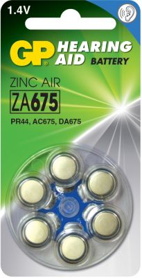 GP Piles boutons  Auditives Zinc Air ZA675