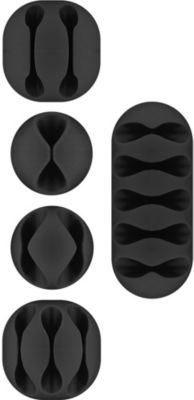 GOOBAY  70683 Range-c&acirc;bles Sur Bureau/mural Pince De C&acirc;ble Noir 5 Pi&egrave;ce(s)