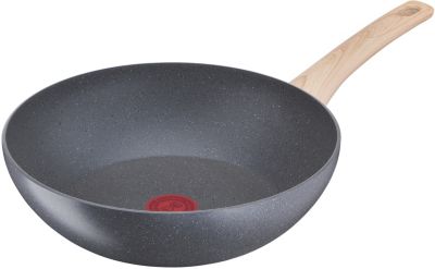 TEFAL  - Po&ecirc;le wok aluminium 28cm gris/bois clair g2661902 - gris