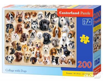  Puzzle 200 pi&egrave;ces : Collage avec des Chiens Coloris Unique