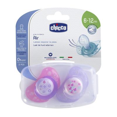 CHICCO Sucette Physio Air Silicone 6-12m Rose 2unid 2unid