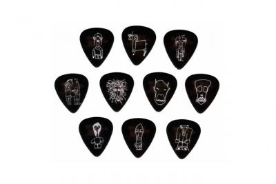 PLANET WAVES  1CBK4-10JS Joe Satriani Pack de 10 M&eacute;diators Moyen Noir