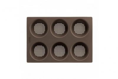LEKUE Plaque perfor&eacute;e 6 petits pains ronds en silicone 