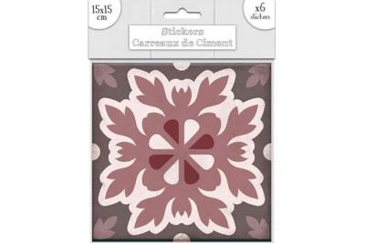  Stickers Stc 6 stickers carreaux de ciment 15 x 15 cm