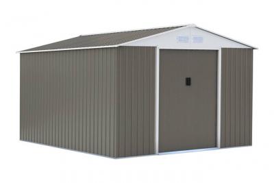 HABITAT ET JARDIN Abri de jardin m&eacute;tal Dallas - 12.99 m&sup2; - Gris et blanc.