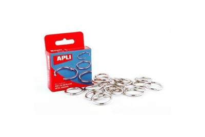 APLI Bo&icirc;te de 20 anneaux m&eacute;talliques articul&eacute;s - 32 diam&egrave;tre - 