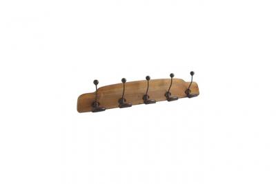 AUBRY GASPARD Pat&egrave;re porte manteaux en bois et m&eacute;tal 5 crochets