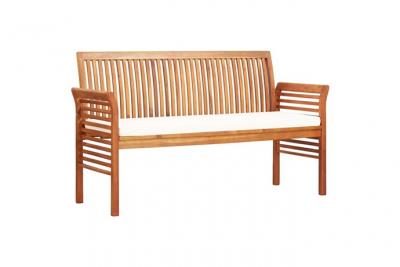VIDAXL Banc de jardin 3 places avec coussin 150cm Bois d'acacia massif
