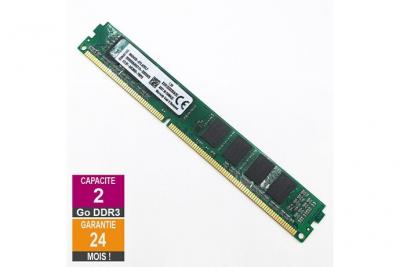 KINGSTON Barrette M&eacute;moire 2Go RAM DDR3  KVR1333D3S9/2G DIMM PC3-10600U 1Rx8 LP 