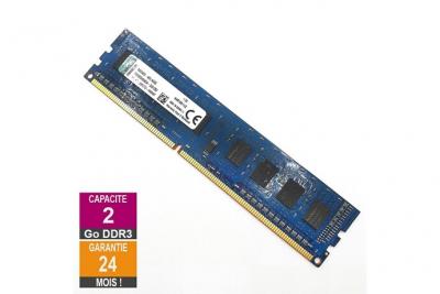 KINGSTON Barrette M&eacute;moire 2Go RAM DDR3  KVR16N11/2 DIMM PC3-12800U 1Rx8 