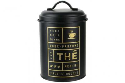 LA BOITE A  Bo&icirc;te &agrave; th&eacute; BT6668 Noir Mat M&eacute;tal