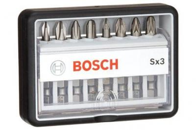 BOSCH  Tournevis bit set Sx ligne robuste extra-dur. 8 parties. 49 mm. PH. PZ