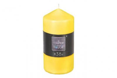 ATMOSPHERA Bougie Ronde Jaune d 6.8 x h 14 cm - Ocre - 