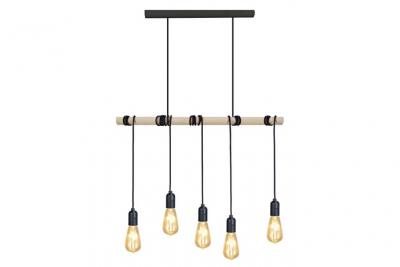 TOSEL BROOKLYN - Suspension bar bois naturel et noir