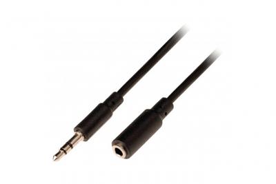 VALUELINE C&acirc;ble rallonge audio Jack 3,5 mm m&acirc;le vers Jack 3,5 mm femelle 3,00 m noir
