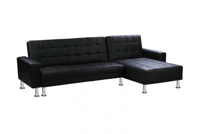 HABITAT ET JARDIN Canap&eacute; d'angle convertible et r&eacute;versible ""theo"" - 4 places - noir