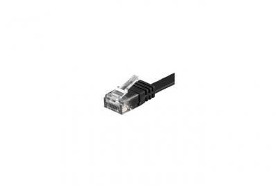 GOOBAY  95385 CAT 6 C&acirc;ble de Liaison Plat, U/UTP, Noir, 20 m Longueur
