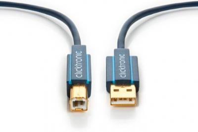 WENTRONIC Clicktronic 70096 Casual USB 2.0 Kabel, Prise A/B, 1.8m Longueur