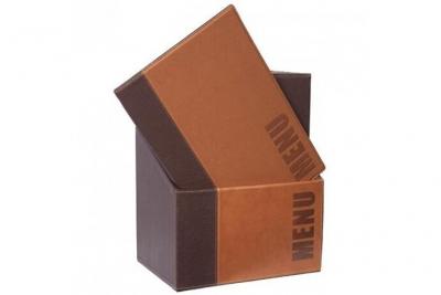 SECURIT Lot de 20 supports de menu contemporains - A4 - Couleur : marron