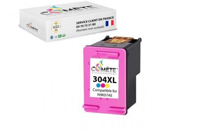 COMETE CONSOMMABLE COMETE - 304XL -1 Cartouche d'encre compatible avec HP 304XL - Couleur - Marque fran&ccedil;aise