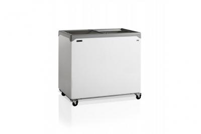 TEFCOLD Cong&eacute;lateur coffre de cr&egrave;me glac&eacute;e &eacute;l&eacute;gant avec couvercles coulissants vitr&eacute;s plats 218 L 