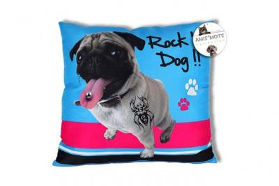 Coussin carr&eacute; Rock'n dog 