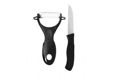 PARIS PRIX  - Couteau & &eacute;plucheur C&eacute;ramique cario 16cm Noir