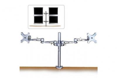 LINDY  Dual Adjustable LCD Arms - composant de montage - pour 2 ecrans LCD - argent