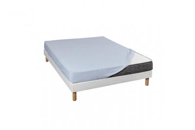 NON RENSEIGNE Terre de Nuit Drap housse bleu jersey coton Lycra Tencel 180x220