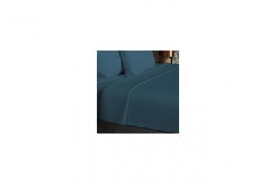 SOLEIL D OCRE Soleil d'ocre, Drap Plat, Coton 57 Fils, Bleu Canard, 240x290 cm