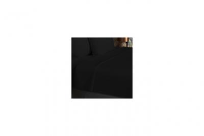 SOLEIL D OCRE Drap Plat, Coton 57 Fils, Noir, par Soleil D'ocre 240 x 300 cm - Noir