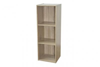Etag&egrave;re colonne en bois h92.5cm l31cm 3 niches compo