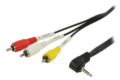VALUELINE Jack AV 3.5 mm cable Jack AV 3.5 mm male - 3x RCA male 1.00 m noir