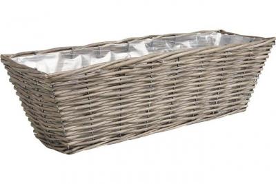 AUBRY GASPARD  - Jardini&egrave;re en osier gris Longueur 40cm - Gris