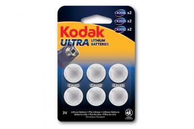KODAK - Pile - Ultra Lithium - Pack de 6 piles ( 2 * CR2016 - 2* CR2025 - 2 * CR2032 ) 