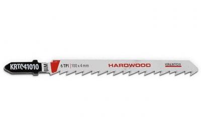 KREATOR Lame de scie sauteuse &agrave; bois dur en T (pas 4mm - 100mm) - 2 pi&egrave;ces