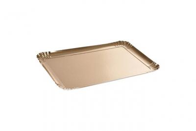 GENERIQUE Lot De 3 Plateaux En Carton ""rectangle"" 28x42cm Or