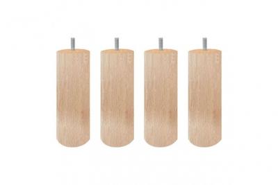 Lot de 4 pieds de meuble 20x6 bois et vernis naturel - PIEDS DE LIT 