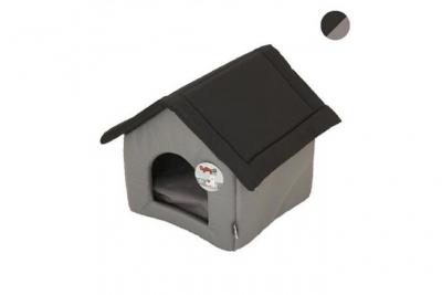 Maison Pagode 47 X 39 X 42cm Noir/Gris Pour Chat