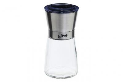 FIVE SIMPLY SMART Moulin &agrave; &eacute;pices en verre et acier inoxydable 13,50 cm