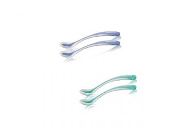 NUBY  Cuill&egrave;res Thermosensibles Bord Doux - D&egrave;s 3 mois - Lot de 4