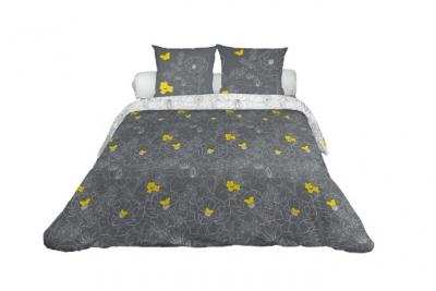 SOLEIL D OCRE Parure de lit Lisa anthracite 240x220 cm