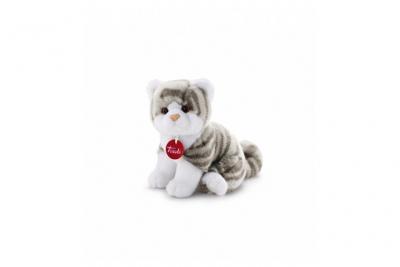 TRUDI  chaton Brad 24 cm en peluche blanc/gris