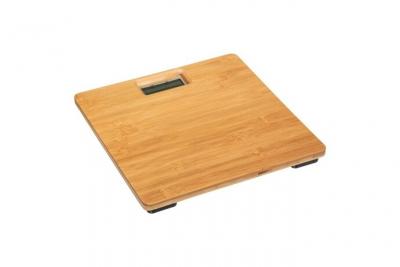 P&egrave;se personne &eacute;cran LCD en bambou coloris beige capacit&eacute; maxi 150 kg