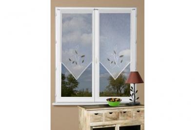 Ciel de France Voilage Paire de Vitrage, Polyester, Rouge, 120x60 cm