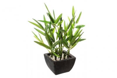 ATMOSPHERA Cr&eacute;ateur d'int&eacute;rieur - Plante Artificielle en Pot Bambou 26cm Noir