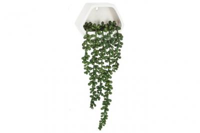 ATMOSPHERA  - Plante artificielle tombante &agrave; suspendre H 45 cm - Blanc