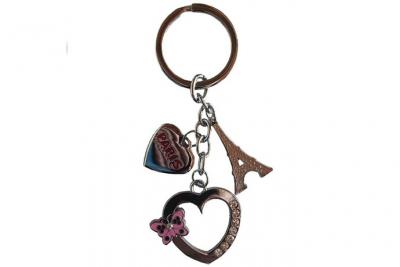 GENERIQUE Porte clefs en m&eacute;tal Paris charms - Coeurs 