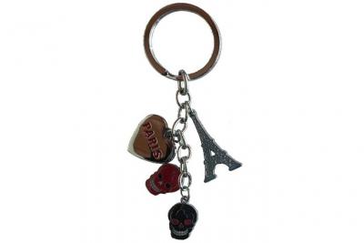 GENERIQUE Porte clefs en m&eacute;tal Paris charms - Skull 